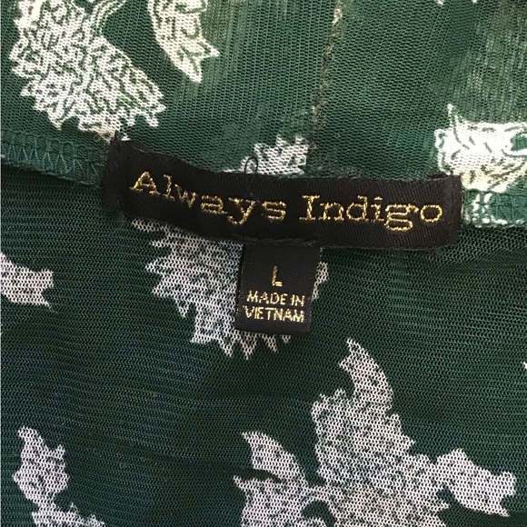 Always Indigo polyester light weight flowy cardigan/cover up Large - Picture 3 of 4